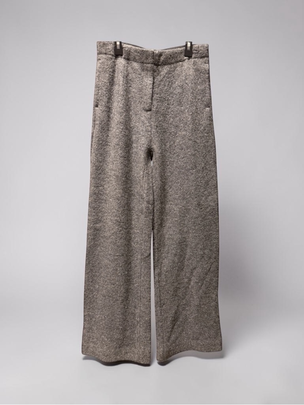 Wide-Leg Gray Wool Blend Women’s Pants